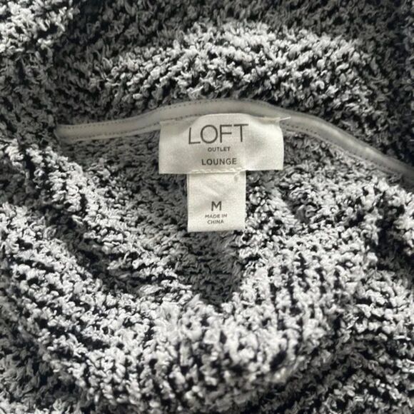 LOFT Outlet Lounge Cuffed Sweater | Women’s Medium Black & White - Picture 2 of 4